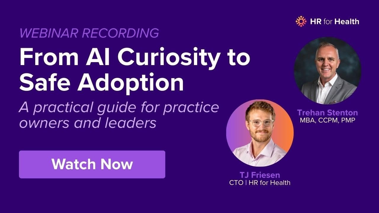 Trehan Stenton presenting a webinar on safe AI adoption for dental practices