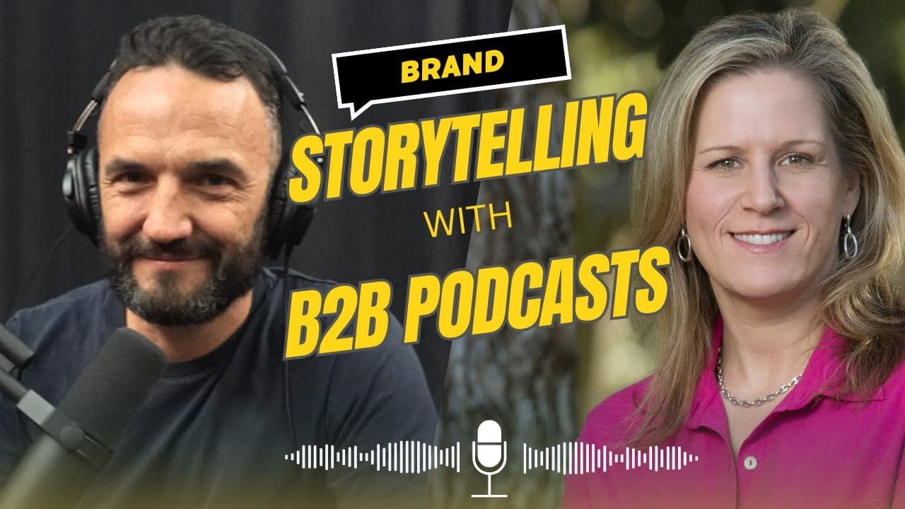 Graham Brown discussing brand storytelling and B2B podcasts with Nicole Jansen