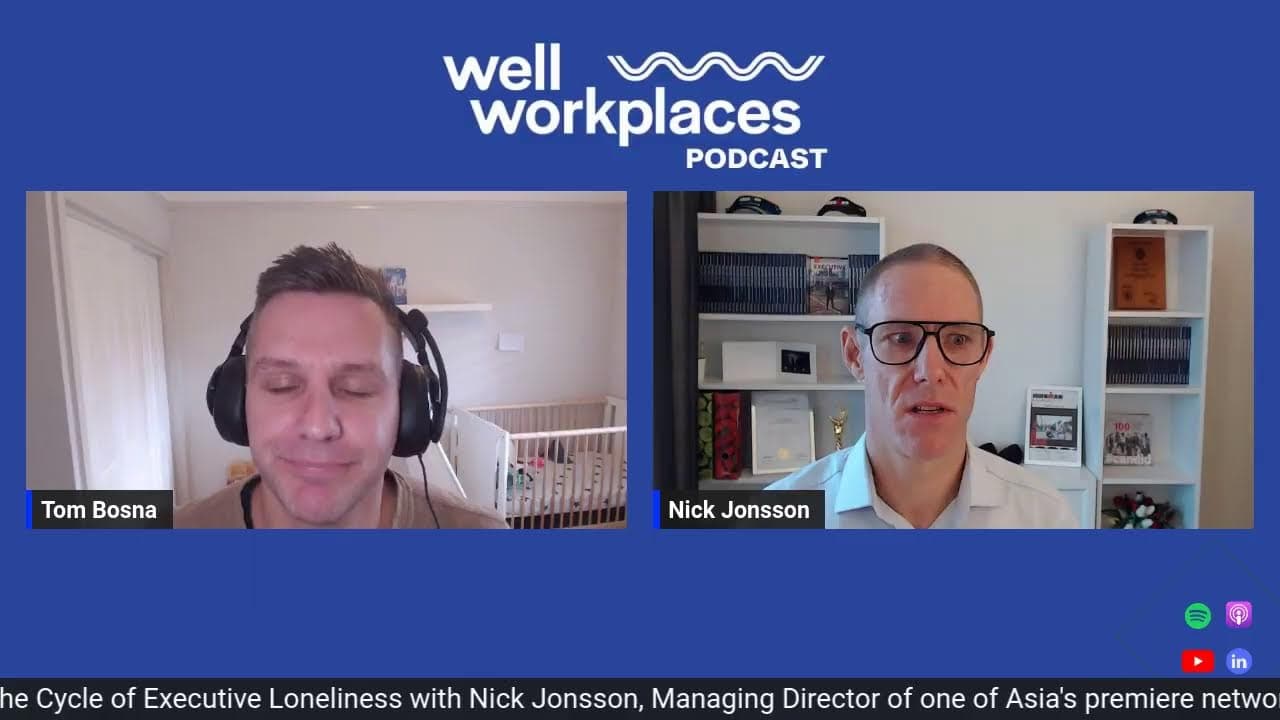 Nick Jonsson speaking about executive loneliness in a podcast interview