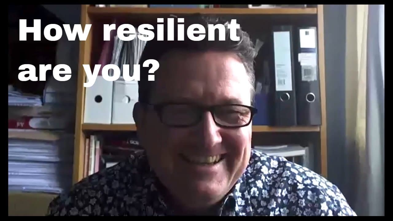 Russell Harvey, The Resilience Coach, speaking to camera during a webinar on building resilience
