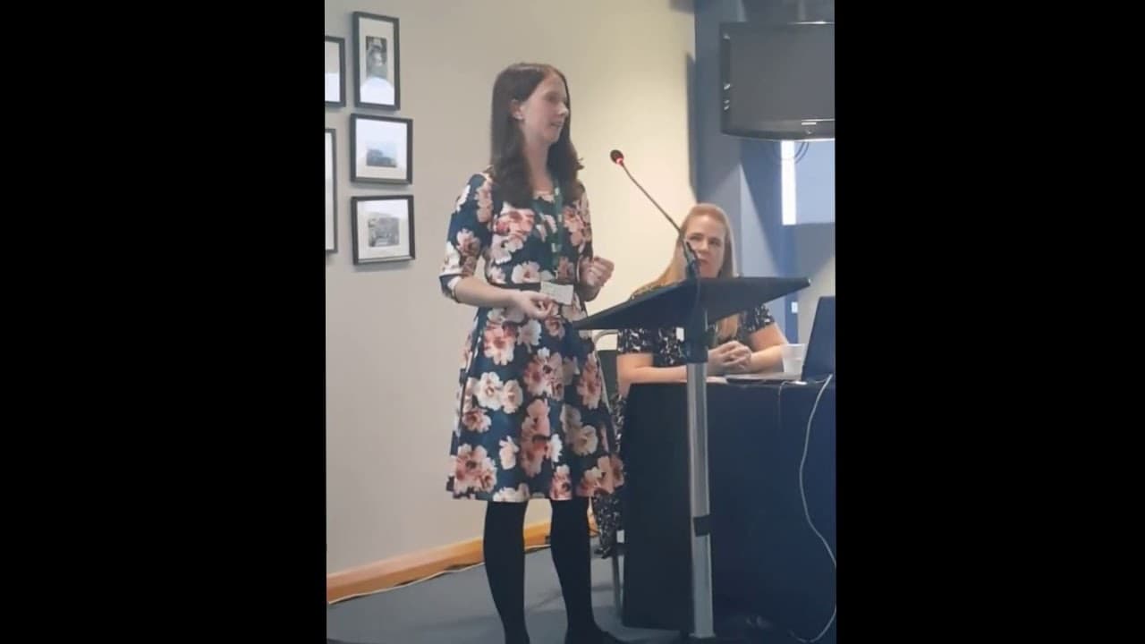 Cassie Welford speaking about living grief and caring for a parent with dementia