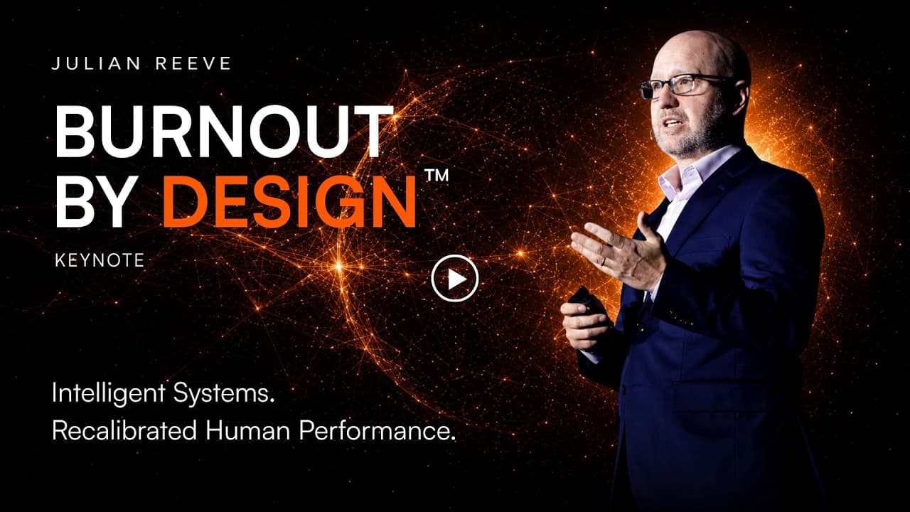 Julian Reeve speaking about Burnout by Design